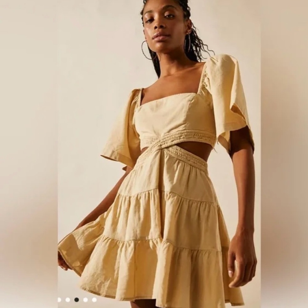 Free people Beige Cutout Dress